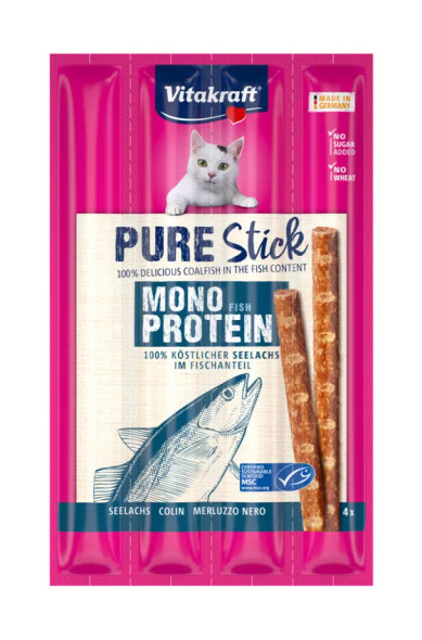 Vitakraft Pure Stick Mono Protein Coalfish Cat Treats – 4×5g | 200865